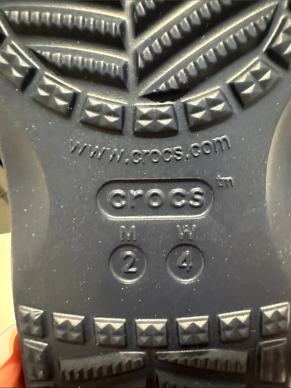 CROCS Navy Blue Foam Flip Sandals with White Logo Accent 342